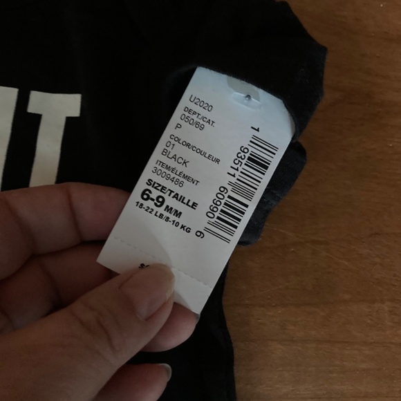 The Children’s Place, 6-9 month, Night Owl Onesie, Short Sleeve, Black, NWT - Picture 2 of 5